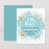 Papier Budget Oh garçon Baby shower aquarelle Parties sci (Devant / Derrière)