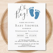 Papier Budget Oh Garçon Bleu pieds Invitation Baby shower