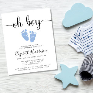 Papier Budget Oh Gary Blue Baby Sprinkle Invitation
