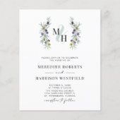 Papier Budget Olive Branch Monogram Mariage Invitation (Devant)