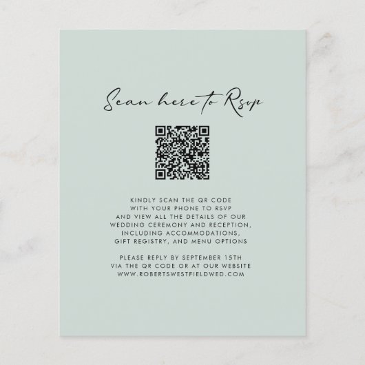 Papier Budget Olive Branch Monogram Mariage Invitation (Dos)
