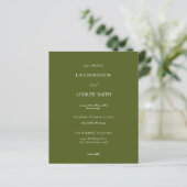 Papier Budget Olive Green Calligraphie Mariage (Debout devant)