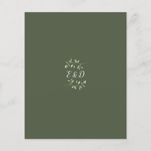 Papier Budget Olive Green Floral Gold Arch Mariage Invita (Dos)