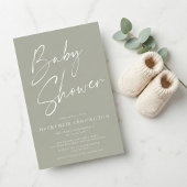 Papier Budget Olive Sage Green Baby shower de script simp