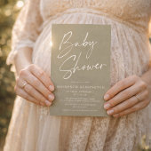 Papier Budget Olive Sage Green Baby shower de script simp
