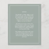 Papier BUDGET Olive Sage Green MONOCHROME Mariage (Dos)