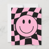 Papier Budget One Happy Babe Pink 1er anniversaire Invita (Dos)