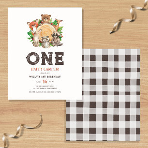 Papier Budget One Happy Camper Bear Boy 1er anniversaire