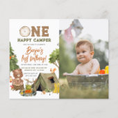 Papier Budget One Happy Camper Photo Boy 1er anniversaire (Devant)