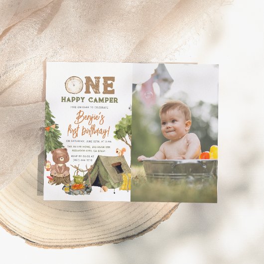 Papier Budget One Happy Camper Photo Boy 1er anniversaire