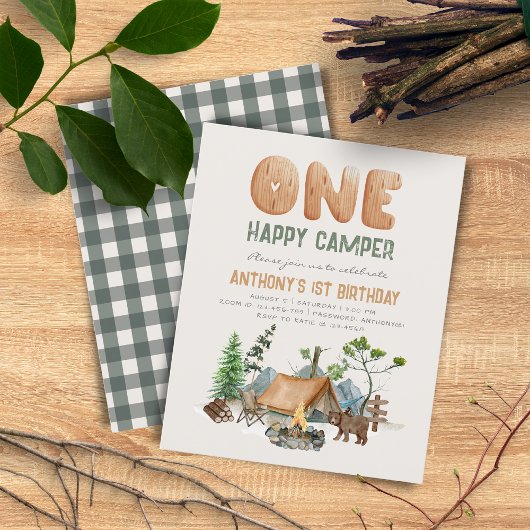 Papier Budget One Happy Camper Virtual 1er anniversaire