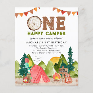 Papier Budget One Happy Camper Woodland Bear 1er annivers