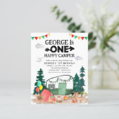 Papier Budget ONE Happy Camper Woods Camping 1er annivers (Debout devant)