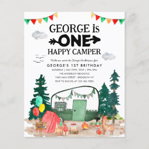Papier Budget ONE Happy Camper Woods Camping 1er annivers