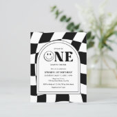 Papier Budget One Happy Dude Boy 1er anniversaire Invitat (Debout devant)