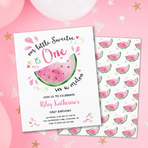 Papier Budget One in a Melon 1st Birthday Invitation