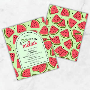 Papier Budget One in a Melon 1st Birthday Invitation
