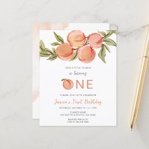Papier Budget One Sweet Peach First Birthday Invitation