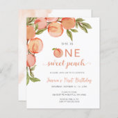 Papier Budget One Sweet Peach First Birthday Invitation (Devant / Derrière)