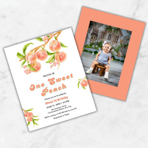 Papier Budget One Sweet Peach Photo 1er Anniversaire Invi