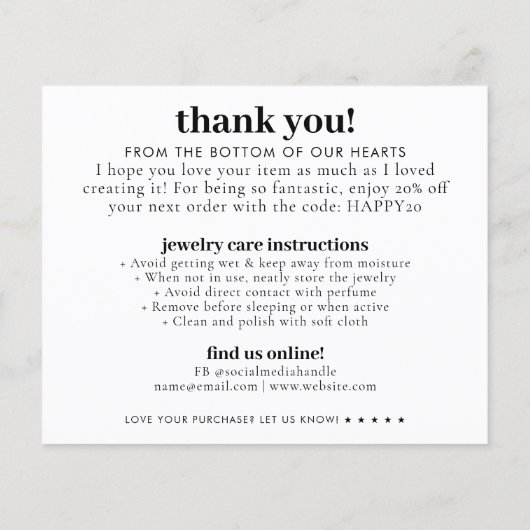 Papier Budget Open Smile Profitez des bijoux (Dos)