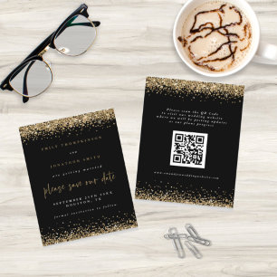 Papier Budget Or Code QR Mariage Pailleté Or Enregistrer