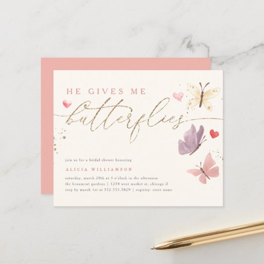 Papier Budget Or Il Me Donne La Fête des mariées Des Papi (Devant/Arrière en situation)