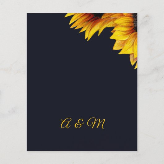 Papier Budget or tournfleurs modernes faire-part de maria (Dos)