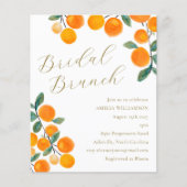 Papier Budget Orange Agrumes Fruit Invitation de Brunch (Devant)
