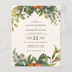Papier budget Orange agrumes mariage floral enregistrer l