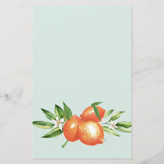 Papier Budget Orange Blossoms Citrus Enregistrer la date (Dos)