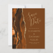 Papier Budget Orange Brûlé Agate Brun Invitation Anticipé (Devant)