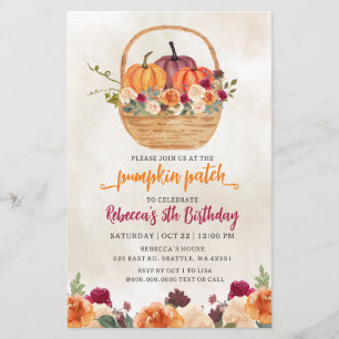 Papier Budget Orange Citrouille Patch Invitation Annivers