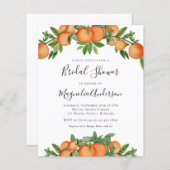 Papier Budget Orange Citrus nuptiale douche Invitation (Devant / Derrière)