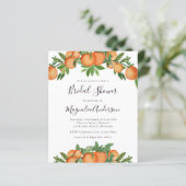 Papier Budget Orange Citrus nuptiale douche Invitation (Debout devant)