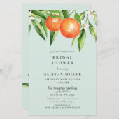 Papier Budget Orange Citrus nuptiale douche Invitation (Devant / Derrière)