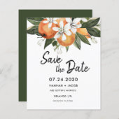 Papier Budget Orange Citrus Verdure Enregistrer Les Dates (Devant / Derrière)