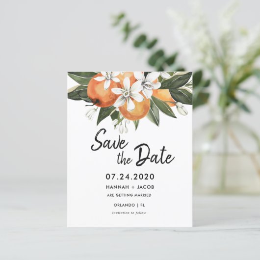 Papier Budget Orange Citrus Verdure Enregistrer Les Dates (Debout devant)