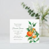Papier Budget Orange Fruit Cute Baby shower Invitation (Debout devant)
