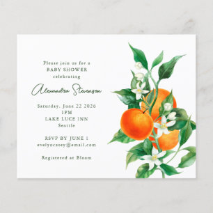 Papier Budget Orange Fruit Cute Baby shower Invitation
