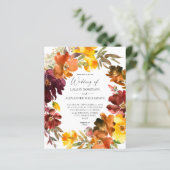 Papier Budget Orange & Jaune Mariage Floral Chute Or (Debout devant)