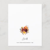 Papier Budget Orange & Jaune Mariage Floral Chute Or (Dos)