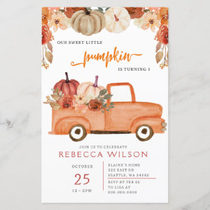 Papier Budget Orange Little Citrouille Premier anniversai
