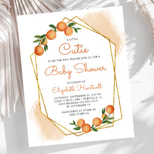 Papier Budget Orange Little Cutie Baby shower Invitation