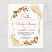 Papier Budget Orange Little Cutie Baby shower Invitation (Devant)