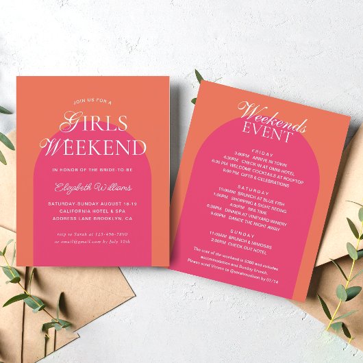 Papier Budget Orange Rose Arch Girls Weekend Bachelorette