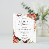 Papier Budget Orange Rose Cadre Bridal Shower Invitation (Debout devant)