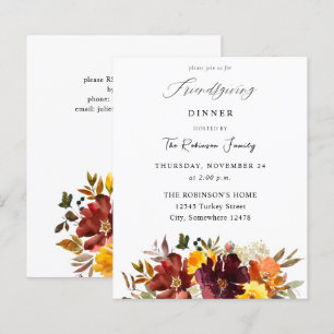 Papier Budget Orange & Yellow Gold Floral Friendsgiving