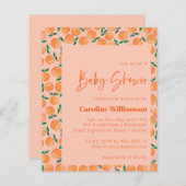 Papier Budget Oranges Fruit Cute Baby shower Invitation (Devant / Derrière)