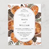 Papier Budget Oranges Rustique Mariage de vacances (Devant)